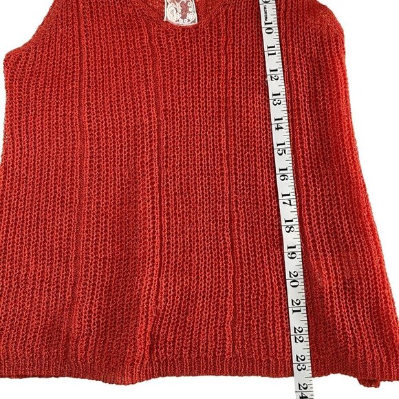 Sadie & Sage Knit Tank Top Orange Travel Vacation Resortwear Women's Size S - Picture 5 of 7